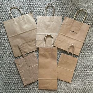 Bundle of 6 Natural Brown Gift Bags